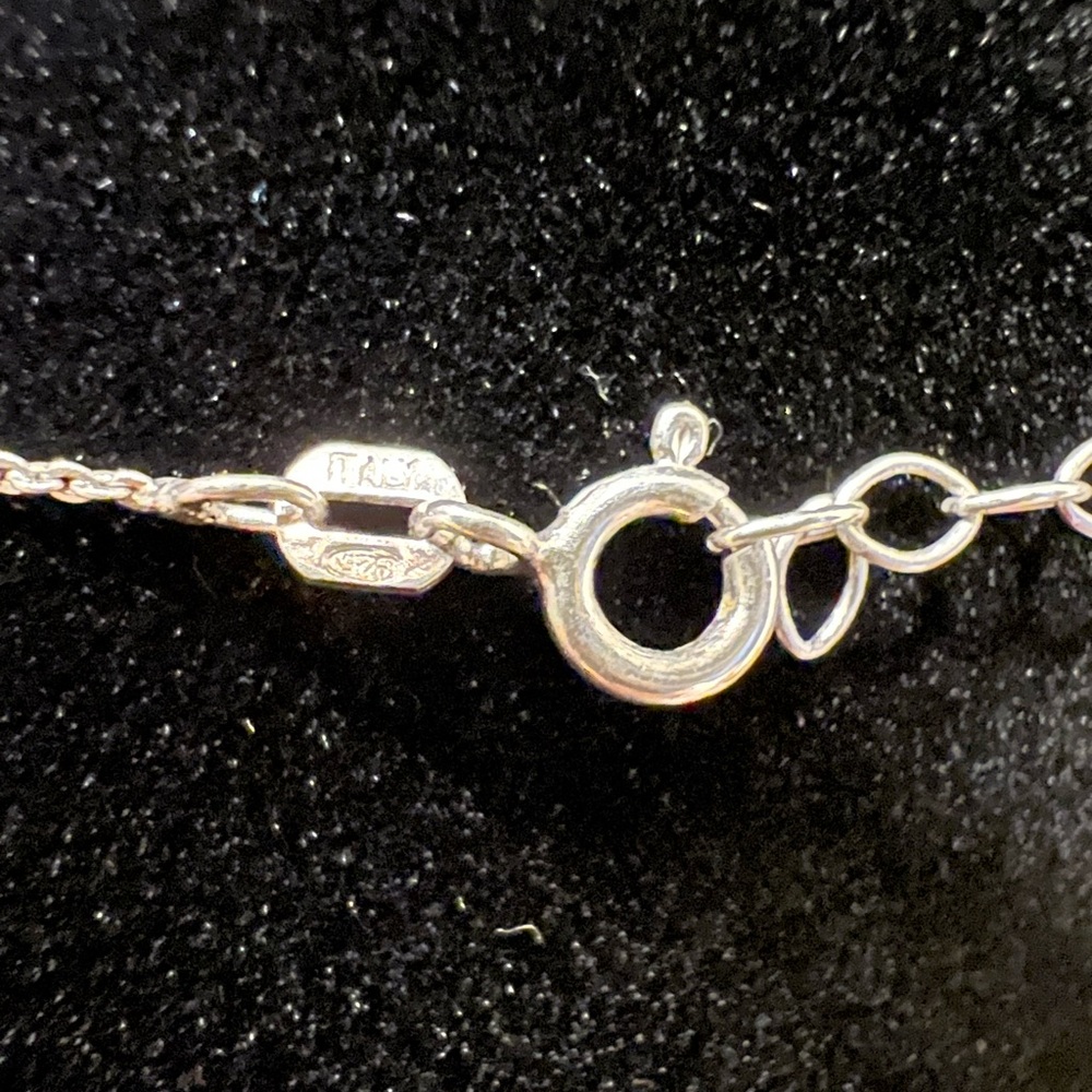 925 sterling silver Necklace with Blue marble Pendant - Picture 3 of 3